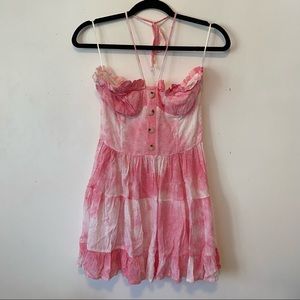 Tie dye halter dress